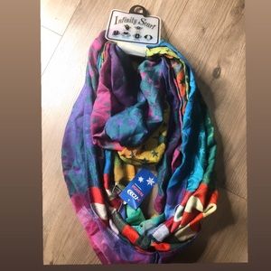 Multi colored infinity scarf
